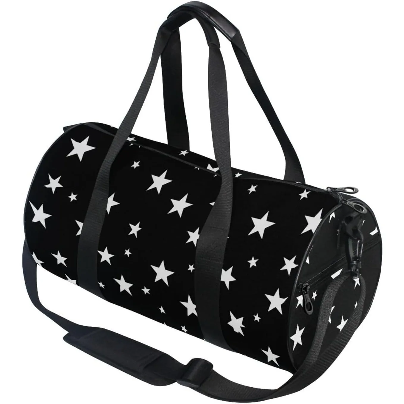 

Duffel Bag for Sports Gyms and Weekend Large Capacity Dufflebag for Men and Women, Star Black White Duffel Bag