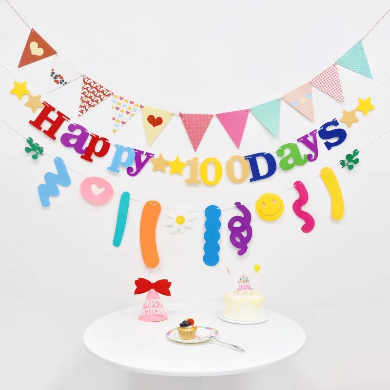 الملونة الأبجدية الرايات زينة حفلة عيد ميلاد سعيد احتفالي جارلاند اللافتات الاحتفال خلفية كابينة تصوير ديكور جديد