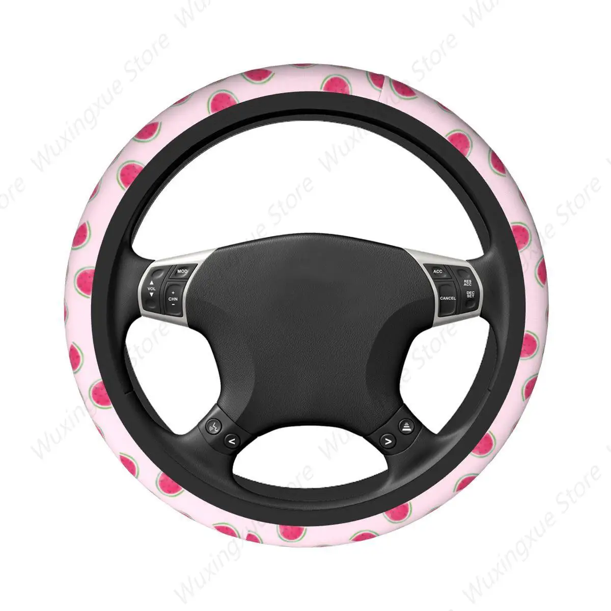 Cute Pink Watermelon Car Steering Wheel Cover 37-38 Anti-slip Elastische Car-styling Car Accessories