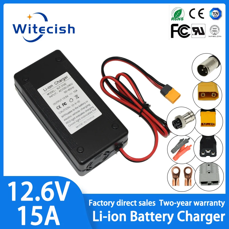 

12.6V 10A 15A 18650 Lithium Battery Charger for 3S 10.8V 11.1V 12V li-ion Battery Fast charging Charger High quality