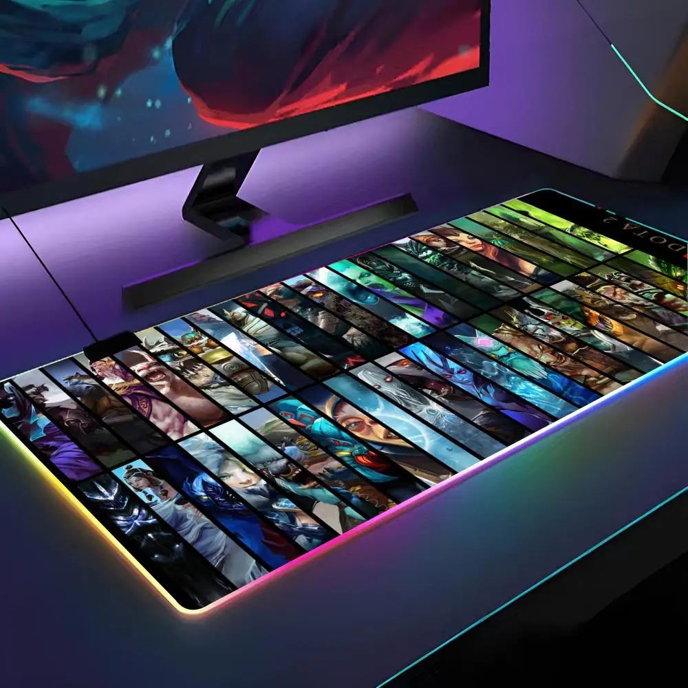 

DOTA 2 Large Mouse Pad RGB Backlit Mouse Pad Laptop Mouse Pad Laptop Gamer Computer Desk Gaming Accessories
