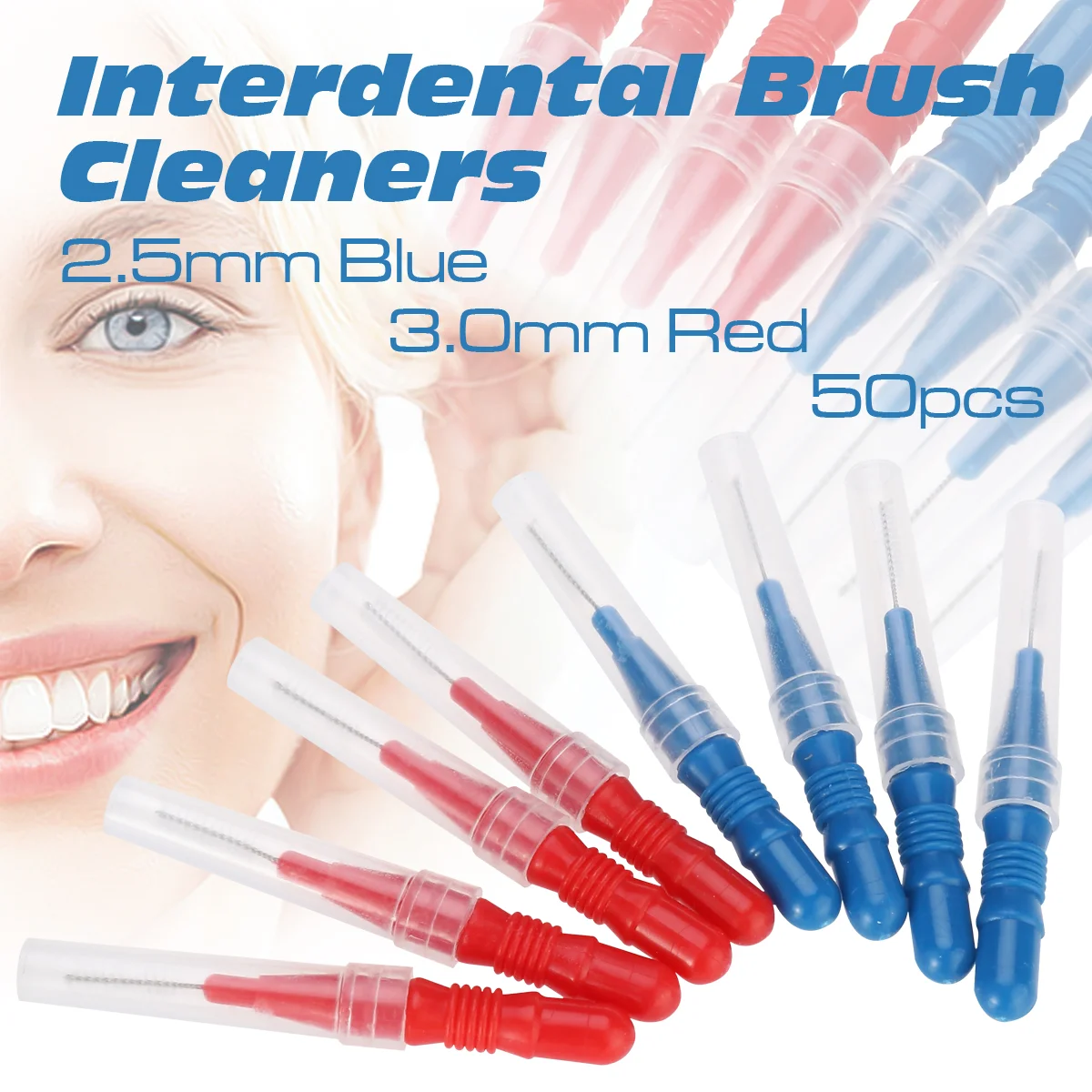 Kit de brosse interdentaire pour soins bucco-dentaires, cure-dents entre les dents, 50 pièces