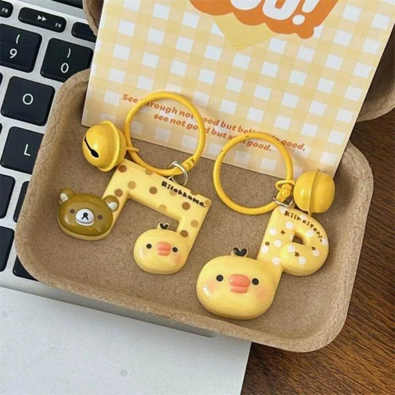 Fun Music Rilakkuma Bell Pendant Cute Cartoon Animation Peripheral Musical Bear Keychain Ring Backpack Accessories Gift Toys view 4