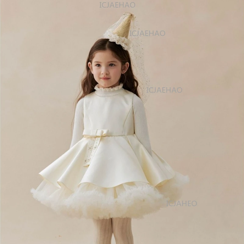 New Kids Girls Versatile Ballet Vintage Tutu Birthday Princess Gown Pageant Party OutfitStyle Dress Costume Children French