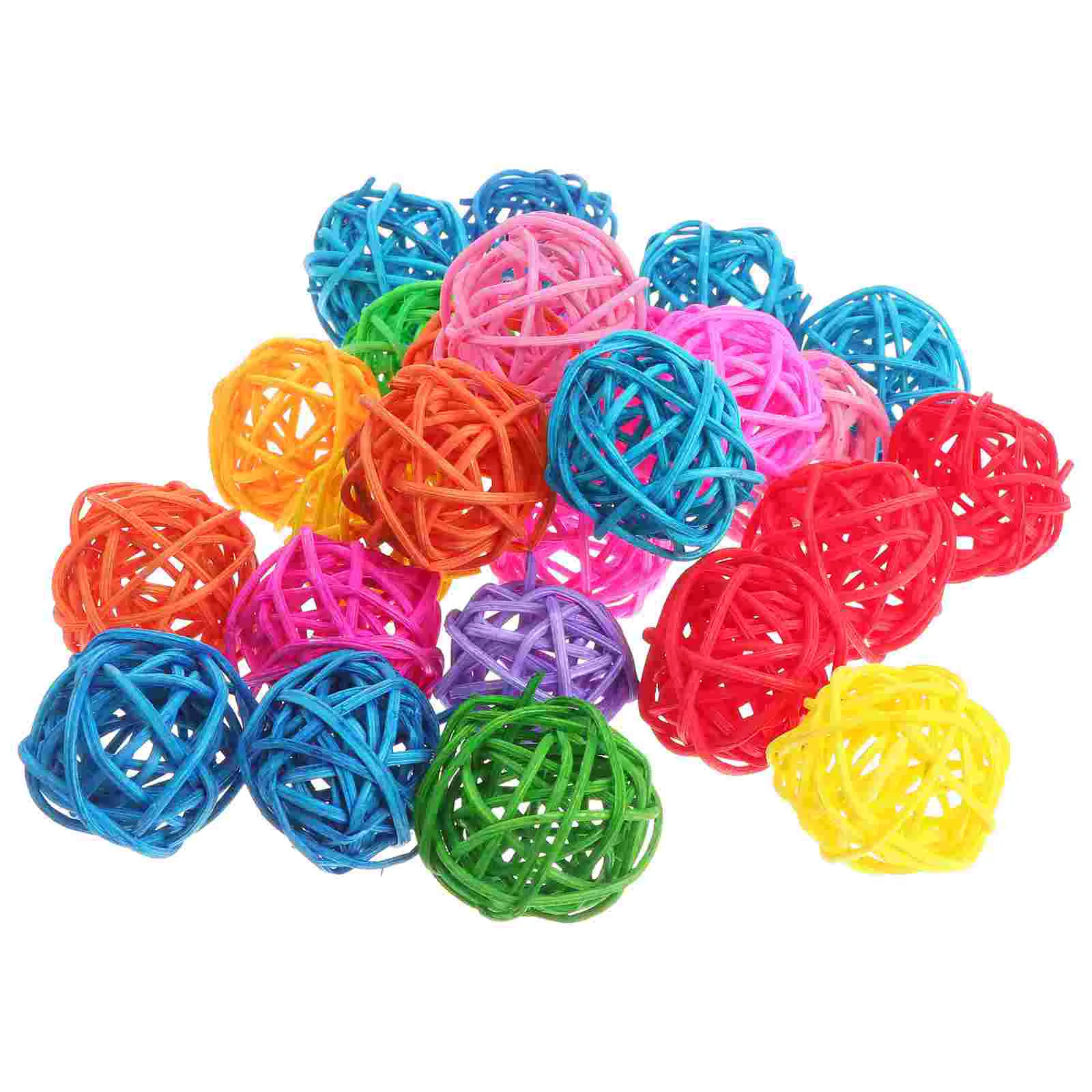 

Parrot Chewing Toy African Grey Toys Bird Decorative Rattan Balls Parakeet DIY Stuffed Wicker Toyd