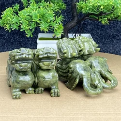 Natural Green Jade Carved And Polished Chinese Mythical Beast Pixiu Ornaments Crystal Crafts Home Decoration To Ward Off Evil Sp
