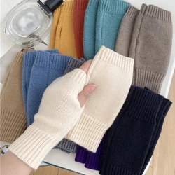 Gants chauds en laine douce pour femmes, mitaines de bras extensibles, crochet, longs, sans doigts, résistant, document, mode, hiver