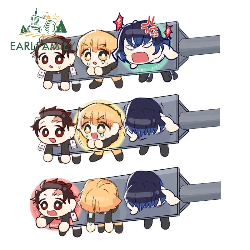 

EARLFAMILY, 13 см x 12,1 см, милая аниме наклейка на автомобиль, милая наклейка на багажник, автомобильная наклейка, граффити, аксессуары для бампера