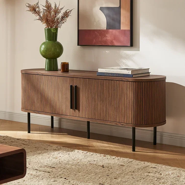 New Arrival Mid-Century Modern Furniture TV Stand Crafted With A Meticulous Mixed Material Composition Elegant TV Cabinet