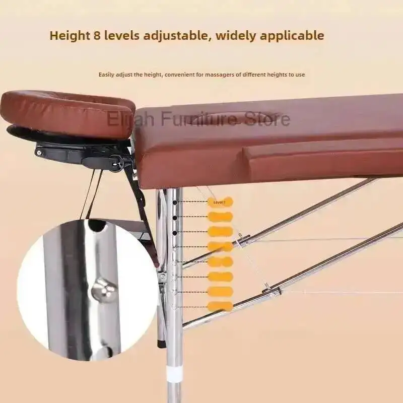 

Stainless Portable Portable Bed Massage Steel Lifting Folding Home Beauty Physiotherapy Moxibustion Massage Beds Beauty Salons