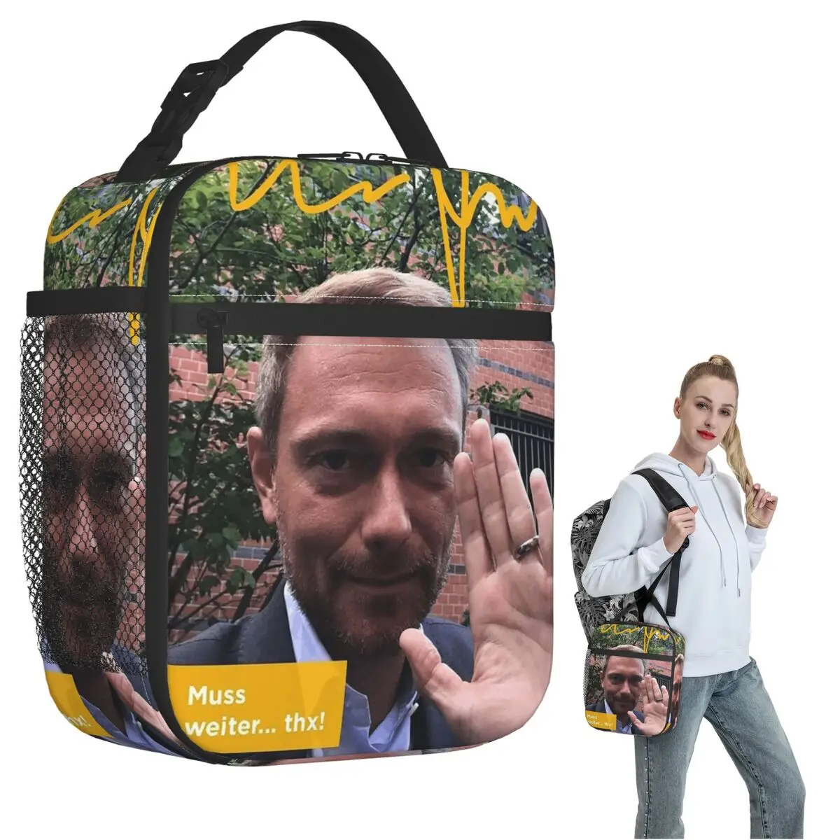 Legend Christian Lindner Minister Of Finance Insulated Lunch Bag for Women Kids Leakproof Food Boxes Thermal Lunch Box Tote