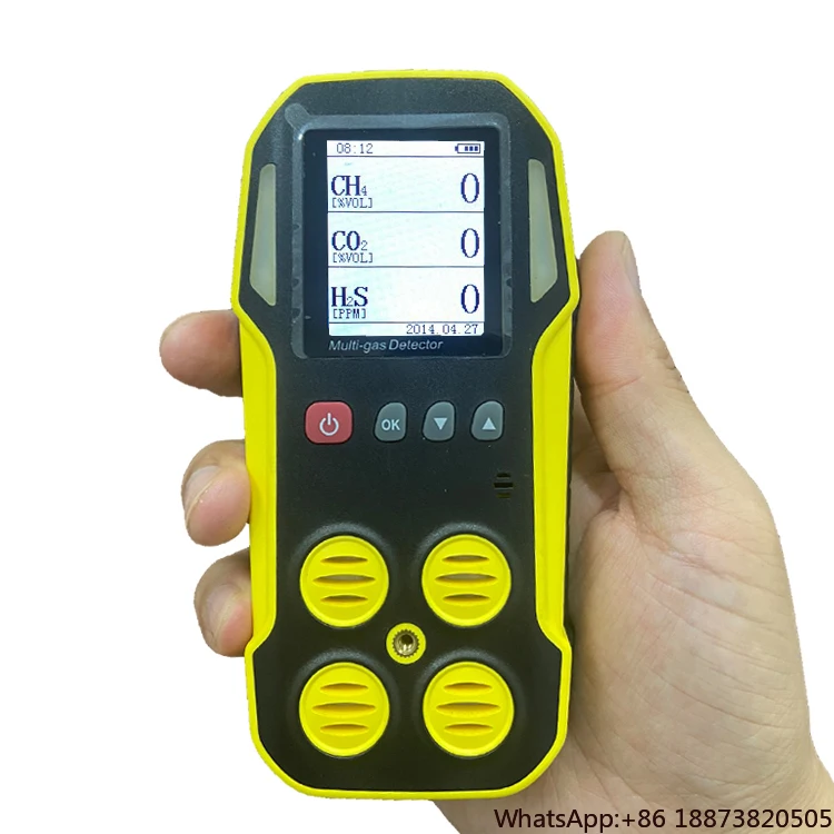 Portable handheld pump Biogas Analyzer Measurement Gas Detector 100%vol CH4 CO2 H2S O2 digester biogas detection device