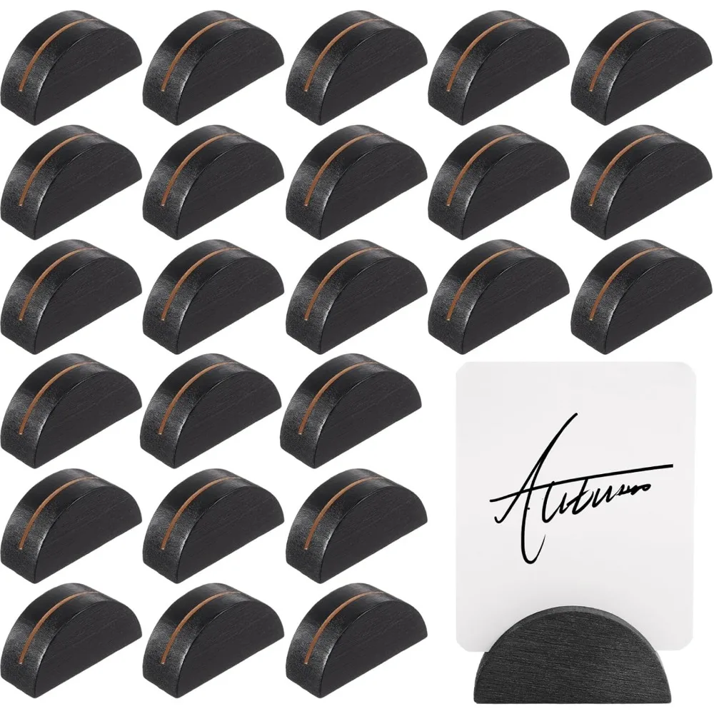 

24 шт. деревянные подставки для номеров стола, держатель с именем стола, держатели для карточек, 1,57 x 0,79 x 0,79 дюйма, офисная бирка, фото-меню