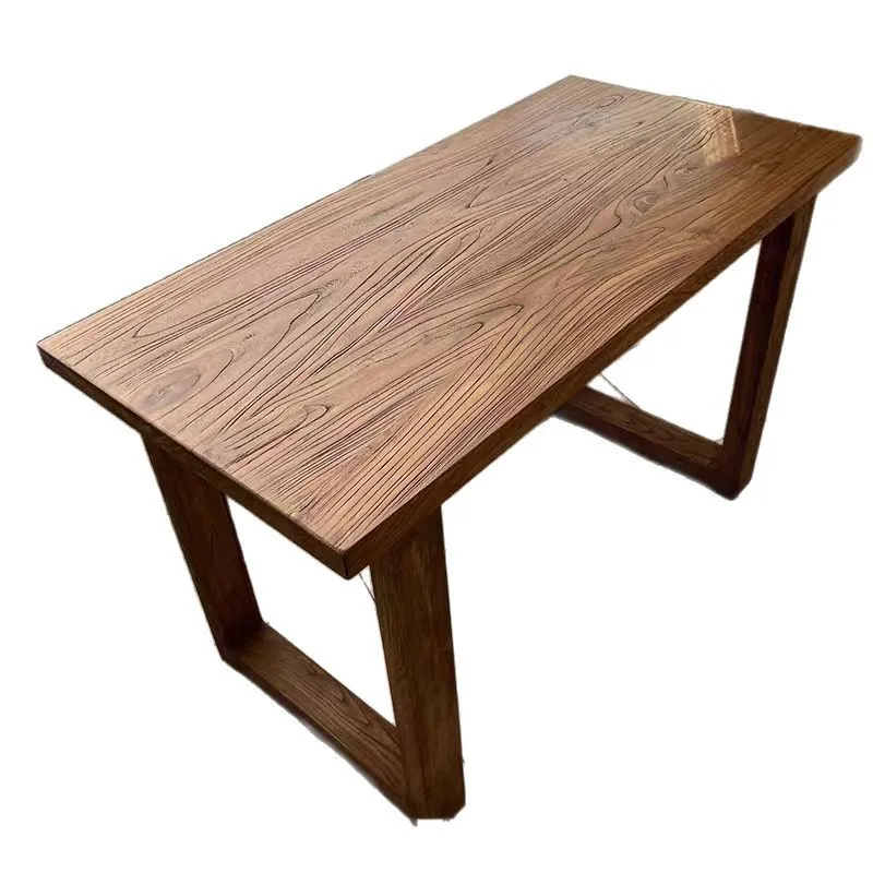 Office Solid Wood Computer Desk Children's Student Writing Desk Rectangle Large Table Old Elm Bench