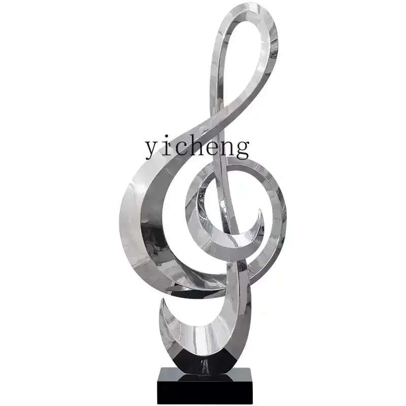 XL modern light luxury stainless steel music note sculpture ornament musical instrument sculpture ornament