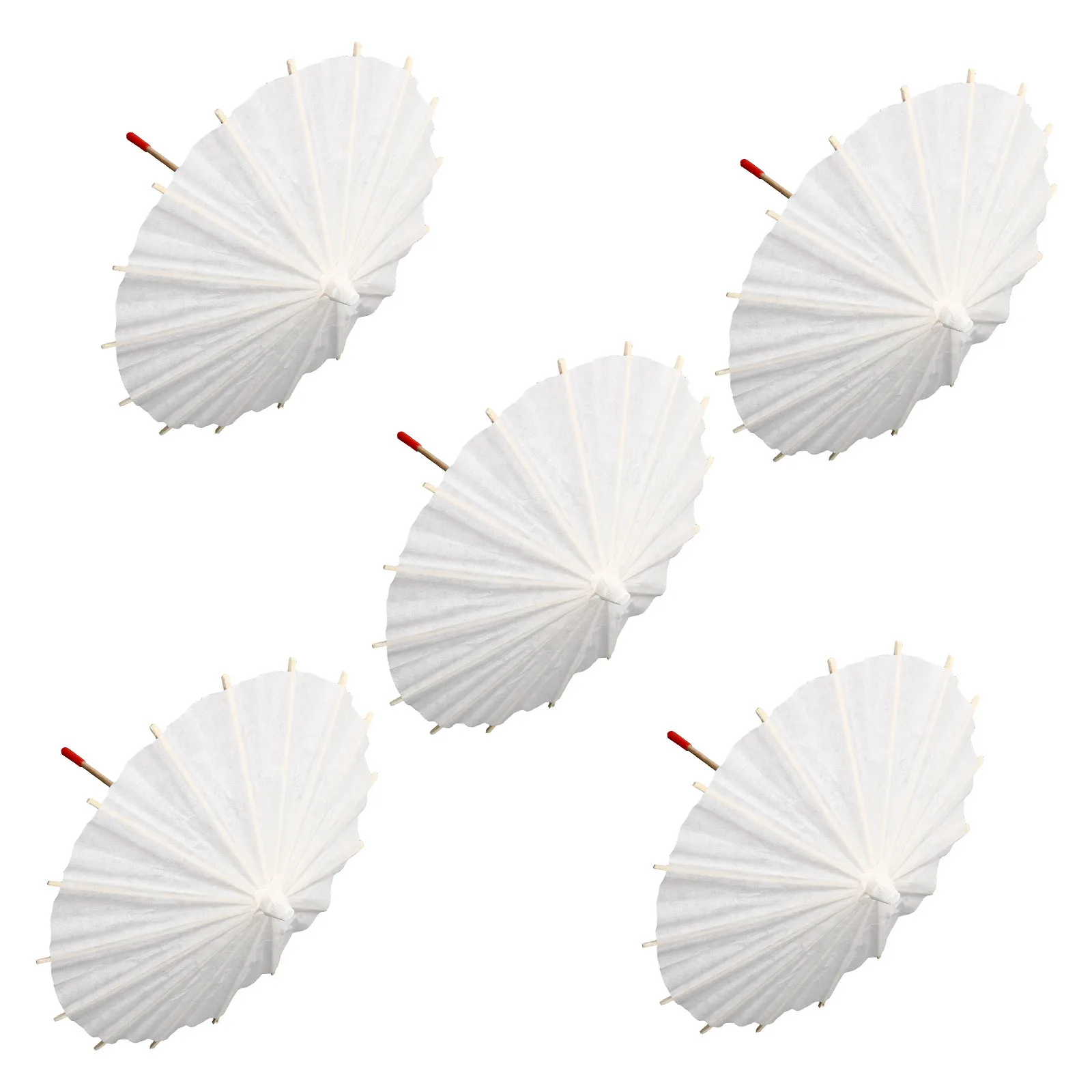 

5pcs Blank Oil Paper Umbrellas Diy Painting Supplies For Art Craft Projects White Paper Parasol Wedding Photo Props Decor
