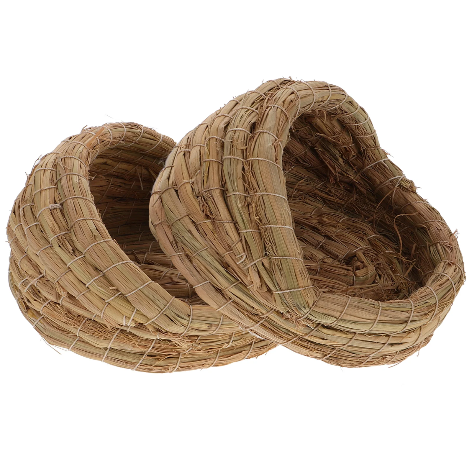

2pcs Straw Woven Chicken Nest Natural Durable Laying For Small Pets Chicken Sleeping Bed Coop Hut Pet Nest Cage