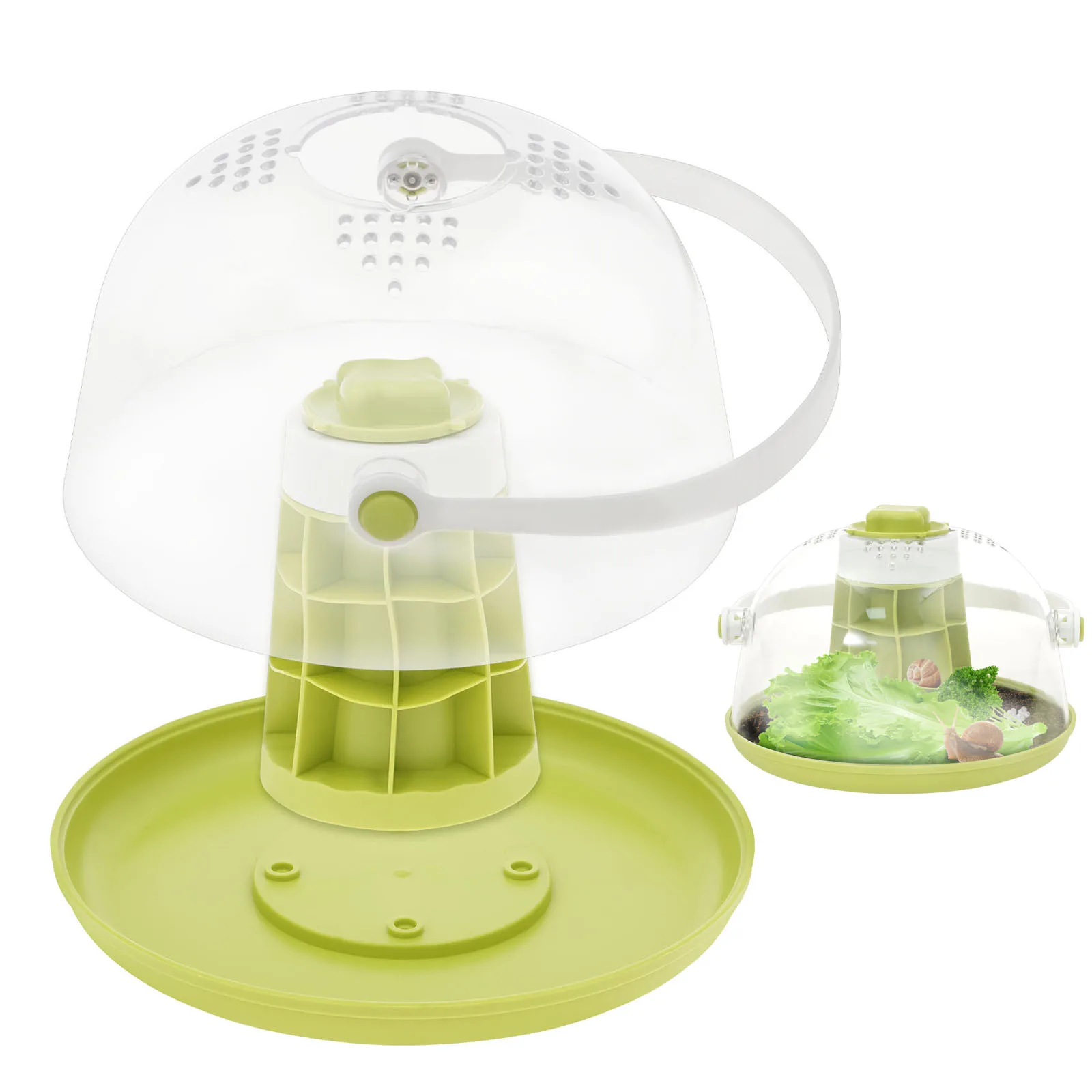 

Transparent Reptile Terrarium with Ventilation Holes Multi Layers ABS Plastic Habitat Small Snail Feeding Box for Pet Supplies