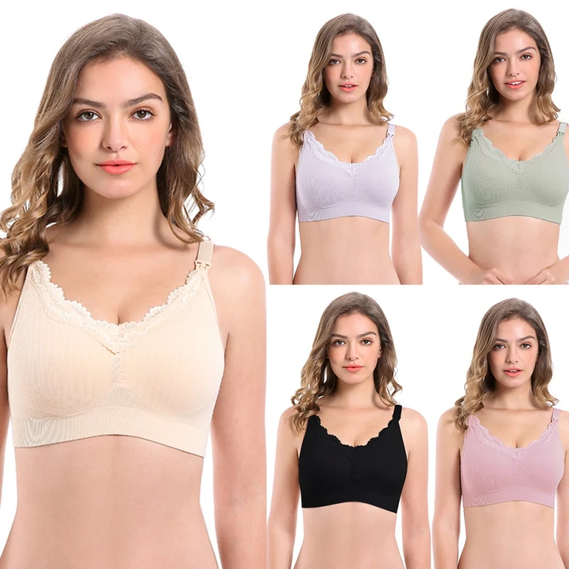 Female Seamless Lace Push Up Bra Tops Comfortable Women's Wireless Solid Colour Underwear Soft Intimate Lingerie