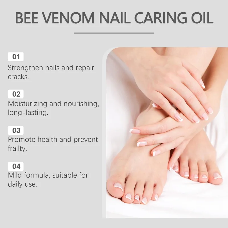 Aceite de Venom de abeja para el cuidado de las uñas, suero nutritivo para eliminación de hongos, reparación de onicomicosi, producto antiinfección para el cuidado de la manicura