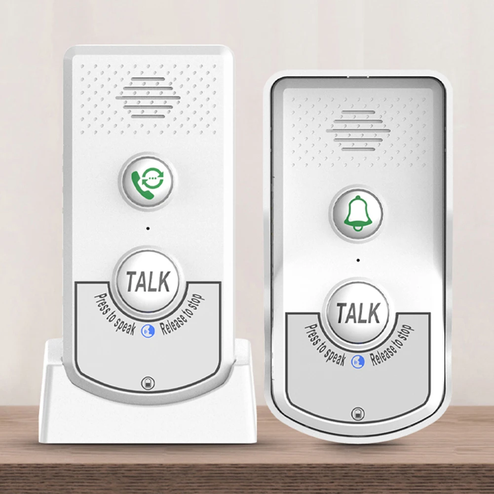 2 Way Voice Intercom Wireless Voice Intercom Doorbell System Unit for Home Hospital Hotel Call Door Chime