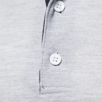 AIOPESON 2023 New Men's Deer Embroidery Polo Shirts Solid Color Long Sleeve Social Business Male 5