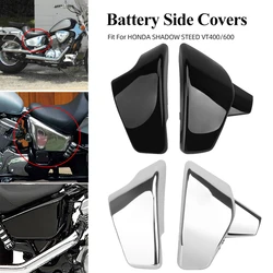 For Honda 1999-2008 VLX 600 VT 600 C CD Shadow Steed VT400 Left Right Battery Side Fairing Guard Motorcycle Chrome ABS Cover