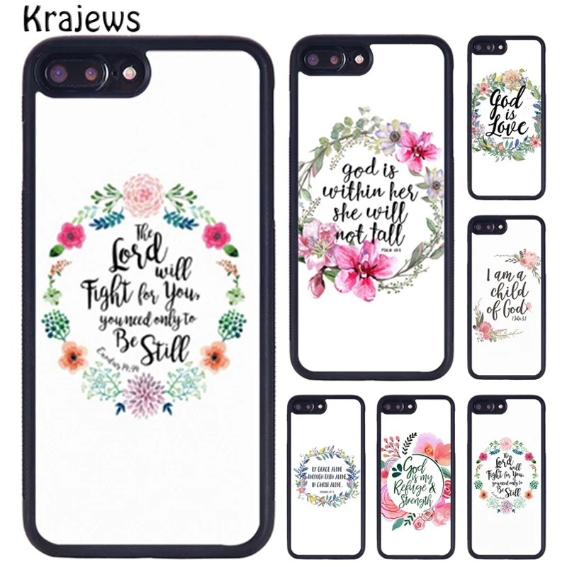 Krajews Bible Jesus Christian god Quotes Phone Case For iPhone 16 15 14 XR XS 11 12 mini 13 Pro MAX Plus cover coque