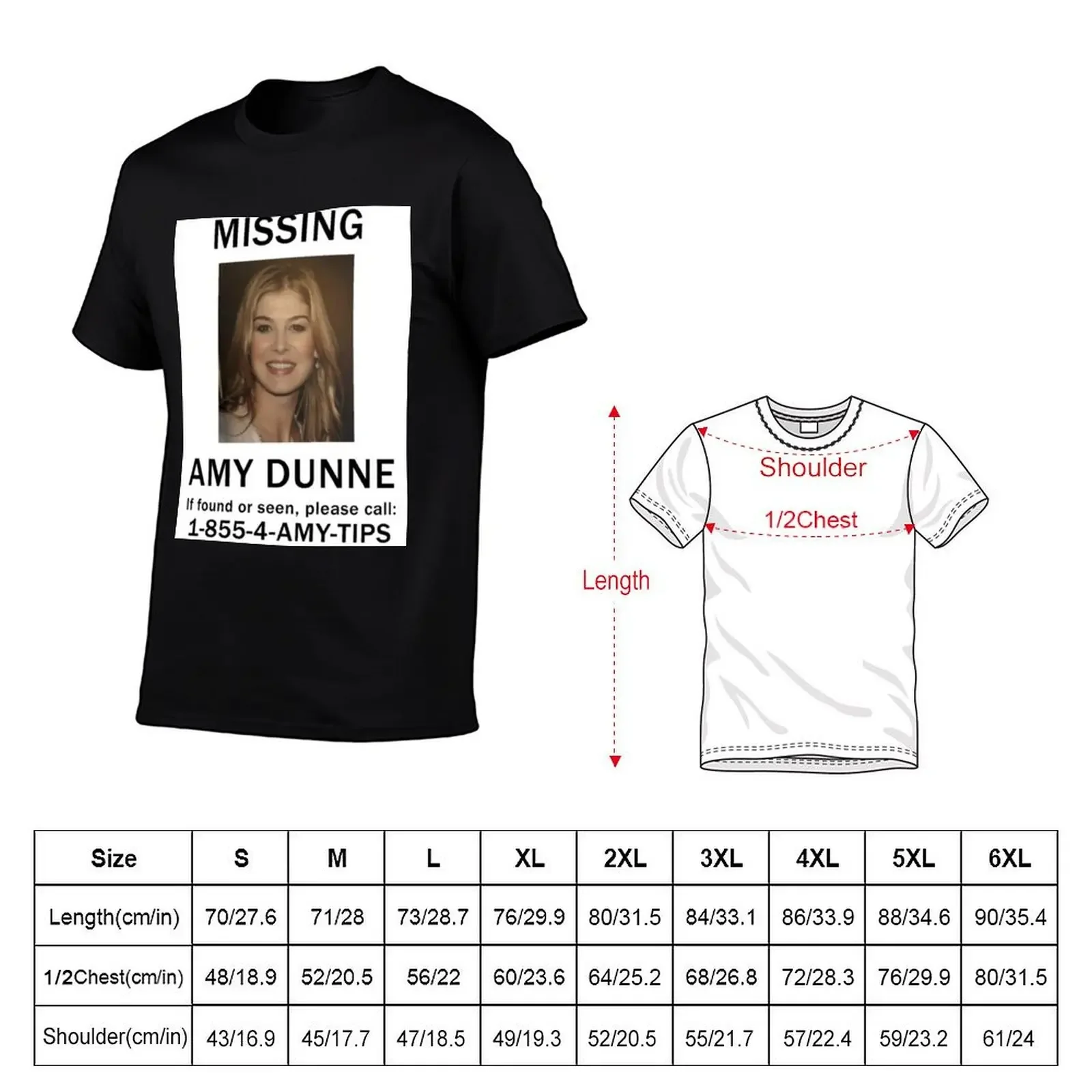 Amy Dunne Missing Poster T-Shirt graphic t shirt vintage summer tops new edition designer t shirt men