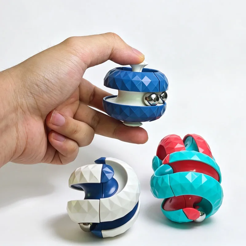 Unique Orbit Ball Fidget Beads Track Infinity Cube Finger Spinner Anxiety ADHD Quiet Stress Relief Toys for Kids & Adults