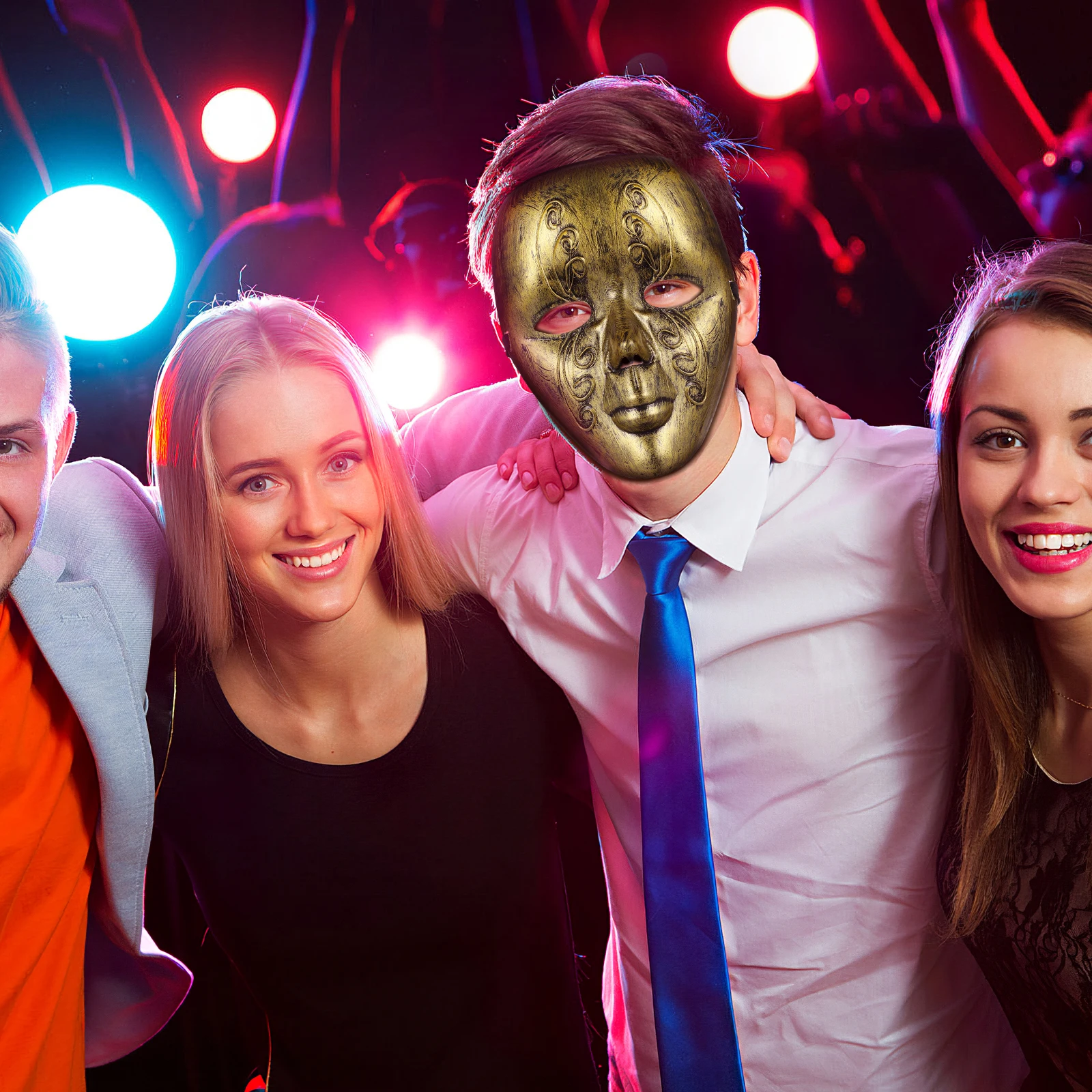 

Masquerade Party Mask Durable Plastic Vintage Style Unique Full Face Mask for Women Decorative Venetian Accessory