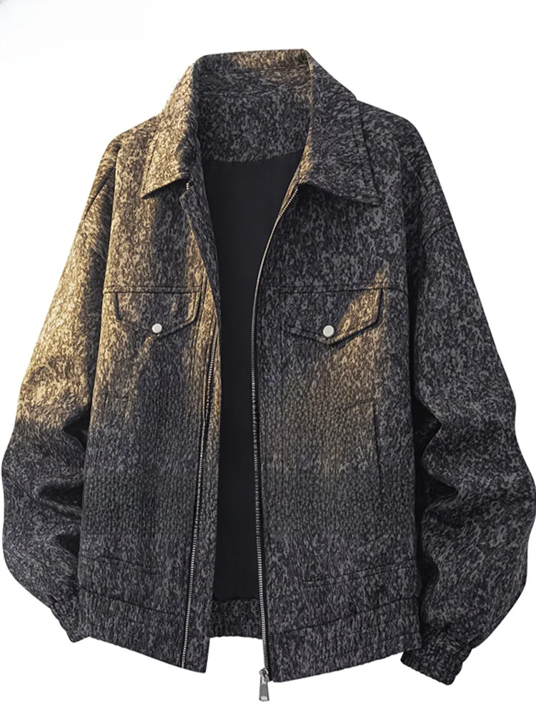 

American Sle Casual Loose Men's Jaet plus Size Collared Coat Slimming Trendy Brand Spring Autumn New Sle Comfortable Po...