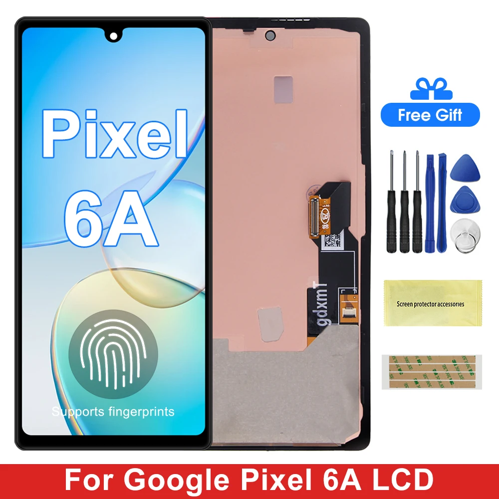 OLED Pixel 6A Display Screen Assembly for Google Pixel 6a GX7AS GB62Z G1AZG GB17L Lcd Display Digital Touch Screen with Frame