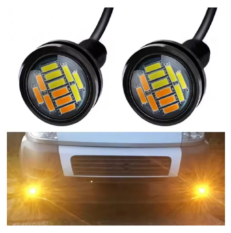 

2Pcs LED Car Auto DRL Daytime Running Lights 12V 9W White Backup Lamp Automobiles Reversing Parking Signal Lamp