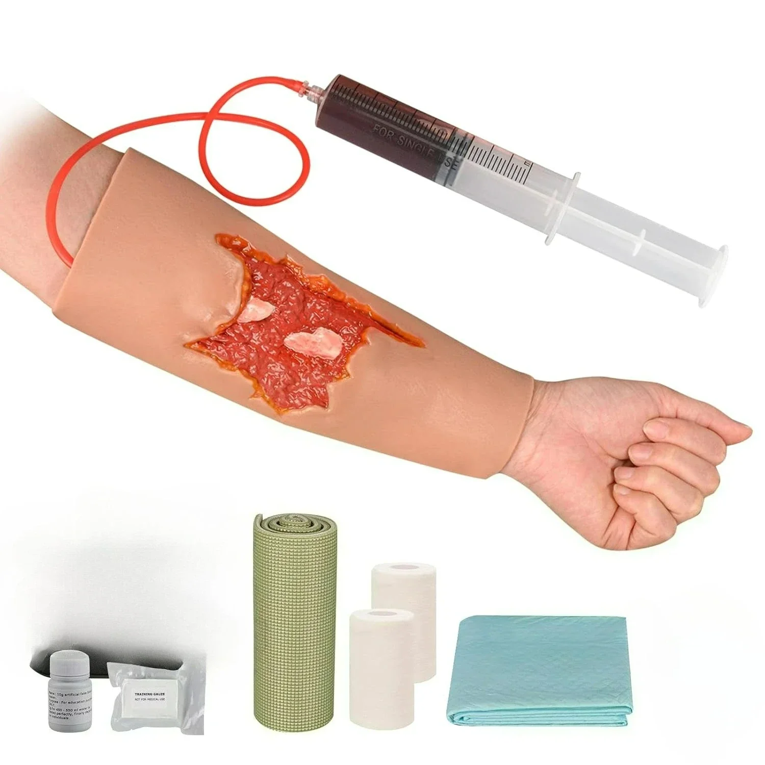 Bleeding Control Fracture Wound Dressing Training Model Kit for Medical Education Open Fracture Wound Packing Trainer