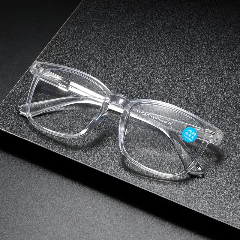 Lunettes de lecture anti-lumière bleue à grande monture tendance, avec branches à ressort, pour femmes, hommes, unisexe, dioptries 0 +1.0 +1.5 +2.0 +2.5 +3.0 +3.5 +4.0