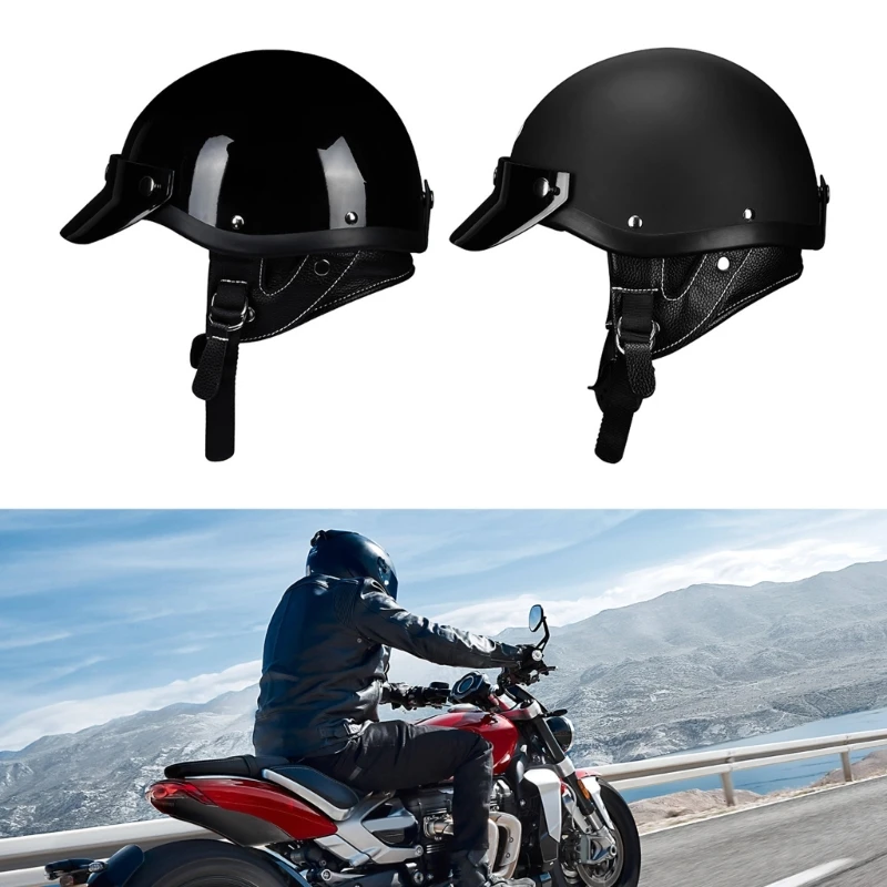 Adult Motorcycles Helmet Scooter Helmet Fashion Semi-Open Helmet with Goggles Has Passed the Road Safety Test Durable J60F