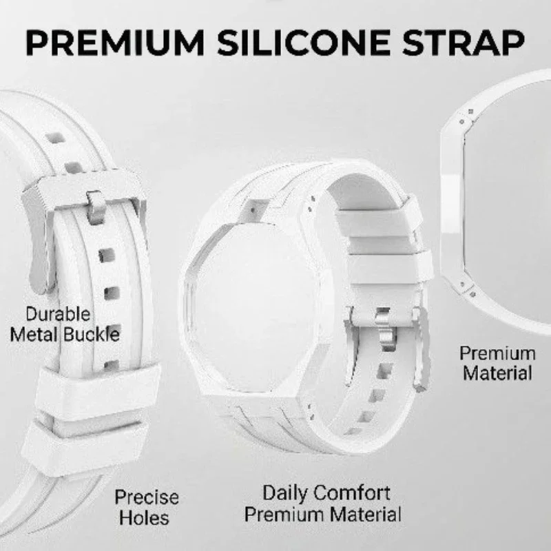 2 in 1 Silicone Strap+PC Case for swatch- X AP Royal Pop Pocket Watch Modification The Integrated Comfortable Watchband Replace