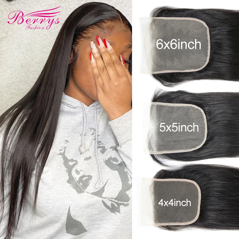 6x6 HD Lace Closure Brazilian Straight Virgin Hair 5x5 Transparent Lace Closure Prepluncked Closure Unprocessed Extensions Hair