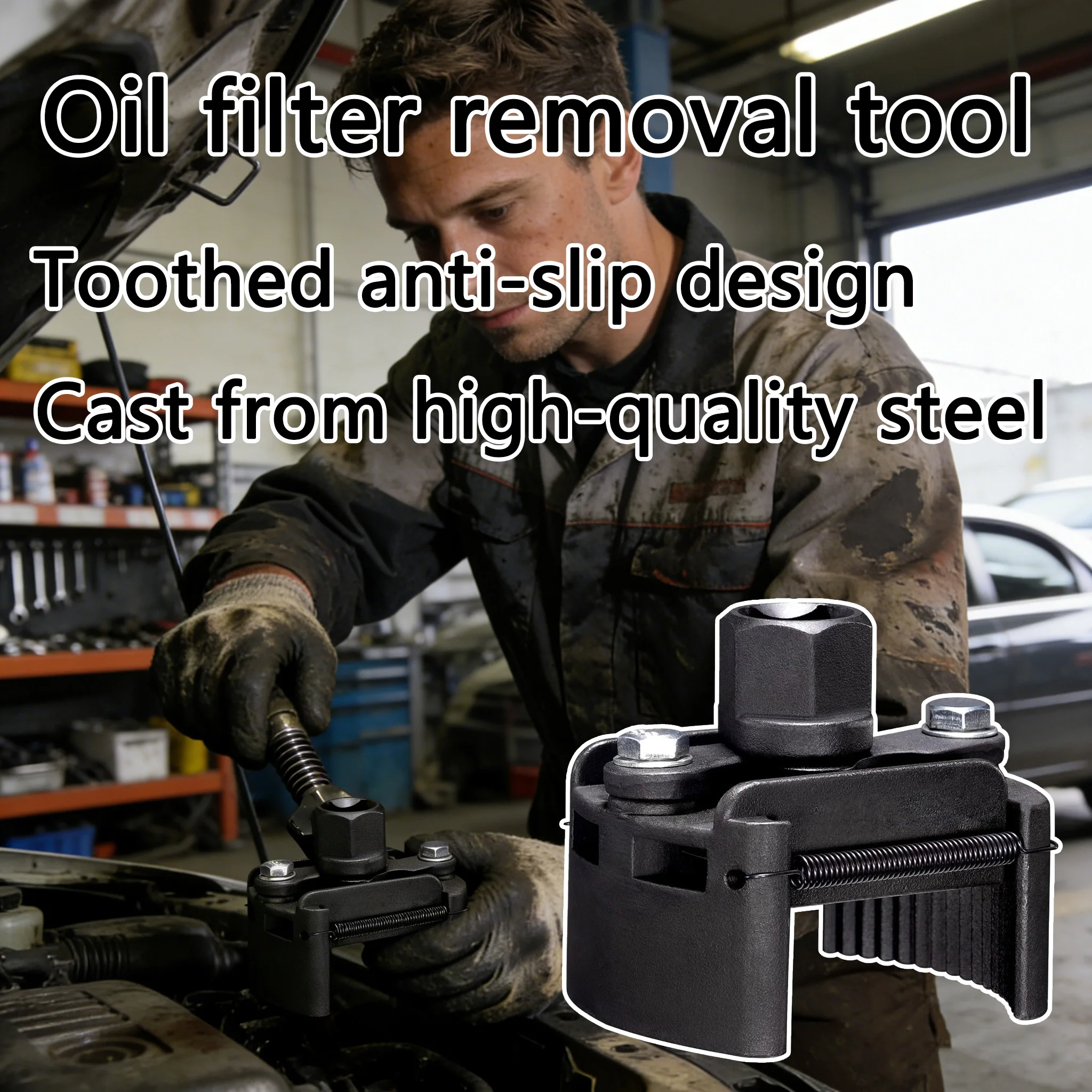 

Универсальный регулируемый двухзахватный ключ для масляных фильтров 60-80 мм, стальной, черный, для автомобилей, мотоциклов и автотранспорта