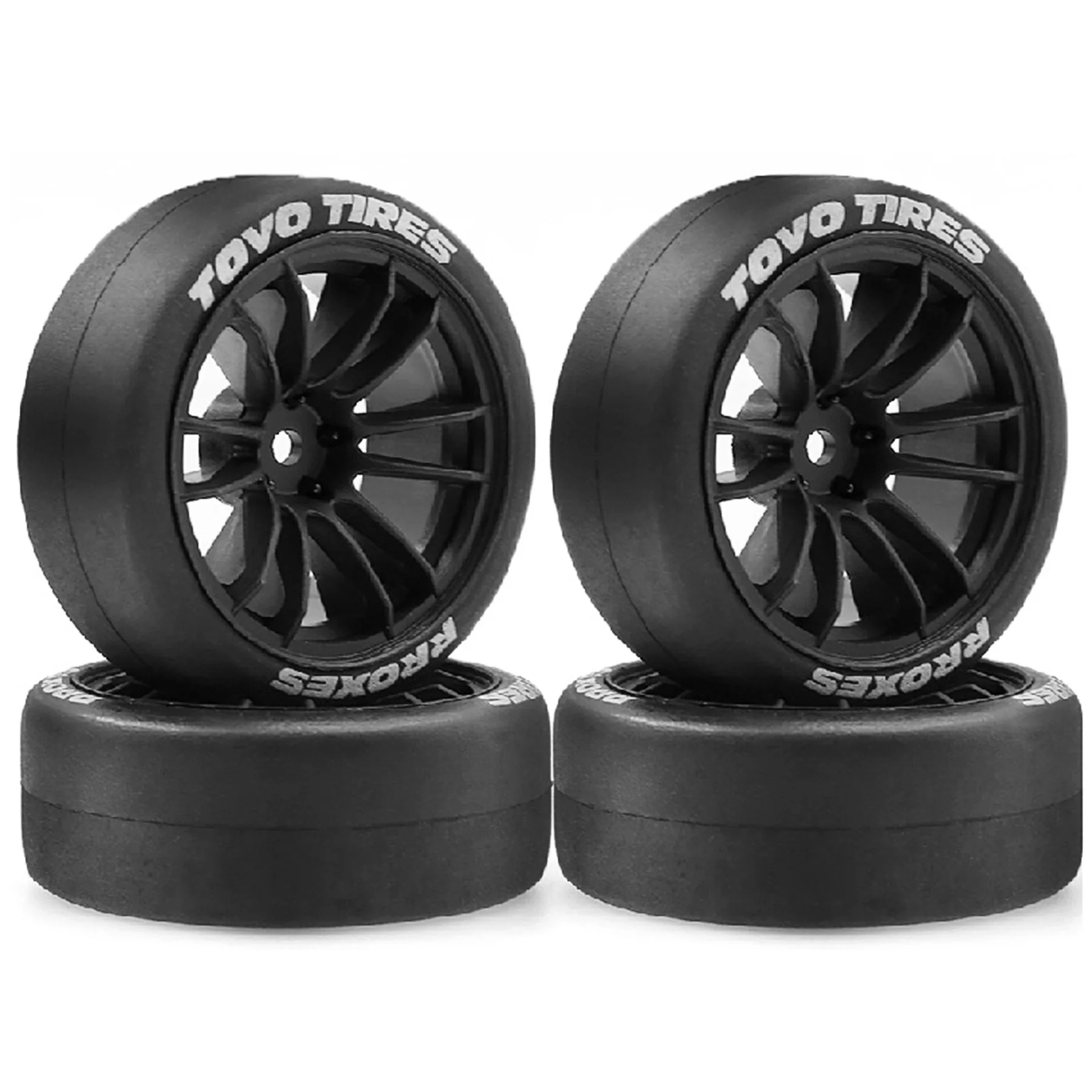 4 Uds 1/10 RC neumáticos de deriva 12mm ruedas de goma hexagonales aptas para Traxxas HSP Tamiya HPI Kyosho coche de deriva de carretera