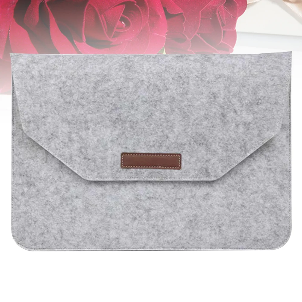 

Laptop Pouch Felt Material Soft Lining Anti-Slip Shockproof Protection For 11.6Inch Notebook Computer Bag Organizer Light Grey