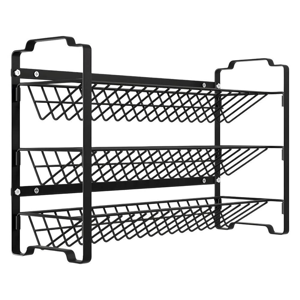 Organizador de cocina montado en la pared de 3 niveles, estante de especias, encimera, tarros de hierbas de pie, estante para salsa, sal, cesta de almacenamiento de condimentos