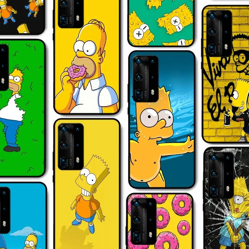 Divertida funda de teléfono familiar de Simpsons para Huawei P 8 9 10 20 30 40 50 Pro Lite Psmart Honor 10 lite 70 Mate 20lite