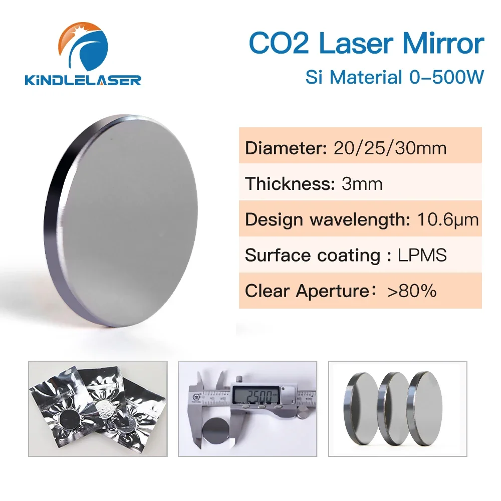 KINDLELASER 500W Co2 Laser Si specchi riflettenti D38 obiettivo Refiectivity 99.6% lente riflettore con rivestimento nero per incisore Laser CO2