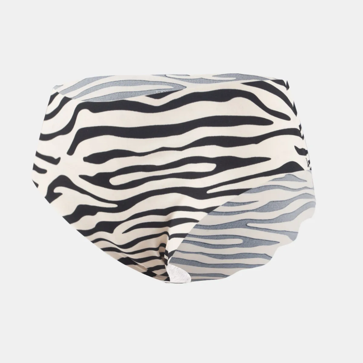 무작위 색상 5개, 이음매 없는 중간 허리 속옷, 여성용 통기성 스포츠 유럽 및 미국 스타일 팬티, 얼룩말 패턴 스타일, 섹시하고 편안한 착용감