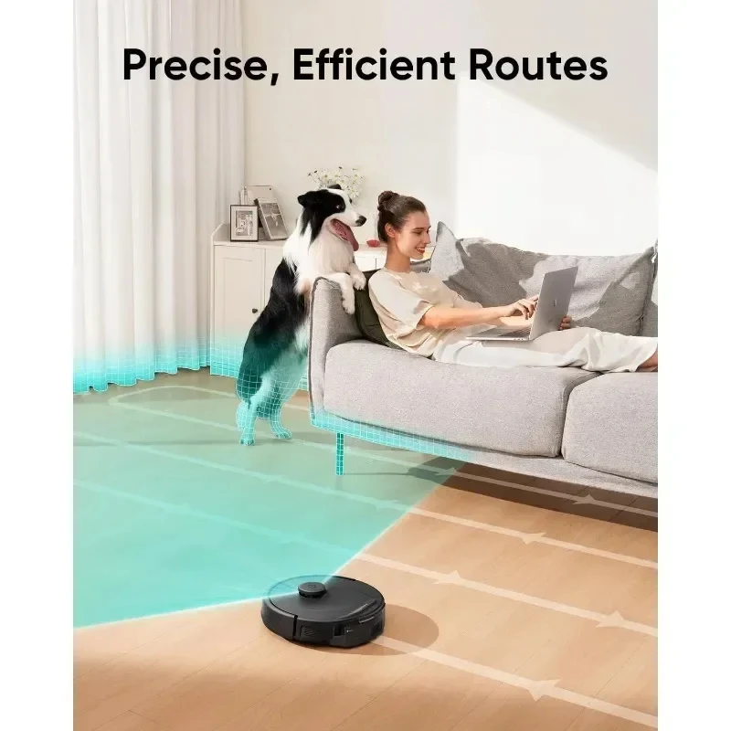 Aspirateur robot avec auto-station africaine, technologie de coupe des cheveux, nettoyage mains libres, élimine les cheveux et la poussière