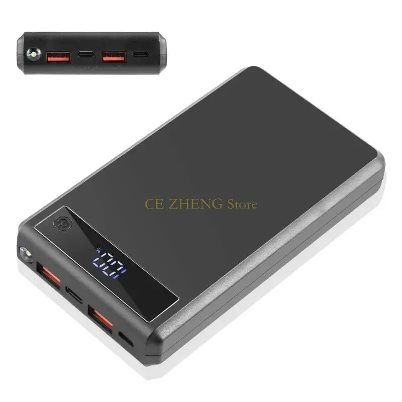 E56B DIY Case for 6x18650 Battery Box with Display 24W Fast Charging,Box Only
