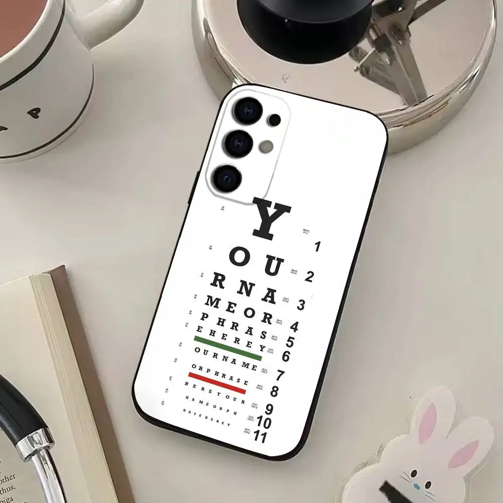 Coque de téléphone avec tableau de Vision oculaire médical, étui noir pour Samsung S25,S24,S21,S22,S23,S30,Ultra,S20,Plus,Fe,Lite,Note,10,9,5G