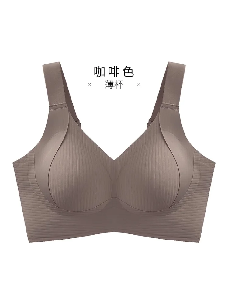 

MOYISU женское бесшовное нижнее белье, тонкий стиль, большая грудь, маленькая грудь, без проводов, бюстгальтер большого размера с подтягиванием и не провисанием